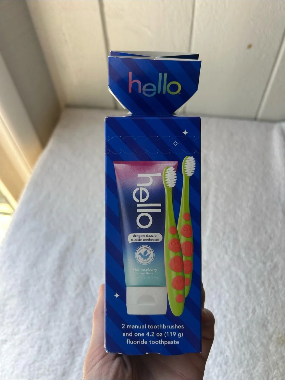 Hello Toothpaste & Toothbrush Gift Set - 2x brushes 1 x toothpaste kids
